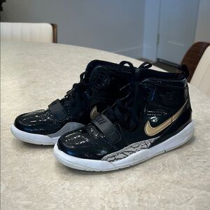 Nike Kids Black and Gold High-Top Sneakers